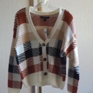 NWT Forever 21 Plaid Check Cardigan Sweater